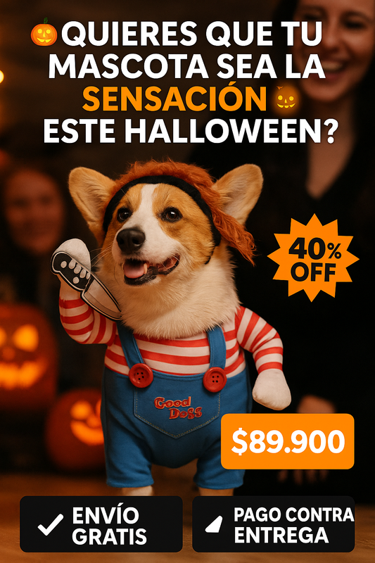 Disfraz Mascotas Chucky Halloween (Perros-Gatos)